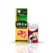 Ayurvedic LIV - 5 SF Liver Tonic & HEALTH - AIM Capsule | 200ml + 50Cap | Combo Pack - HEALTH AIM PHARMACY