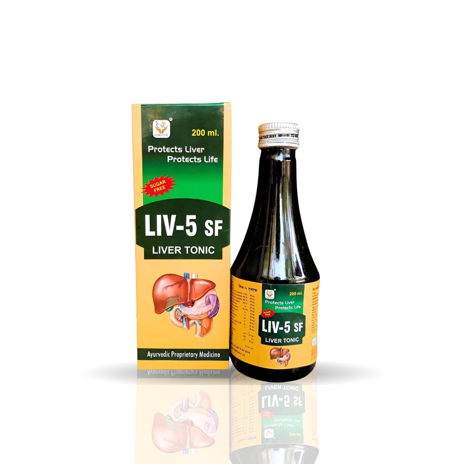 Ayurvedic LIV - 5 SF Liver Tonic & HEALTH - AIM Capsule | 200ml + 50Cap | Combo Pack - HEALTH AIM PHARMACY