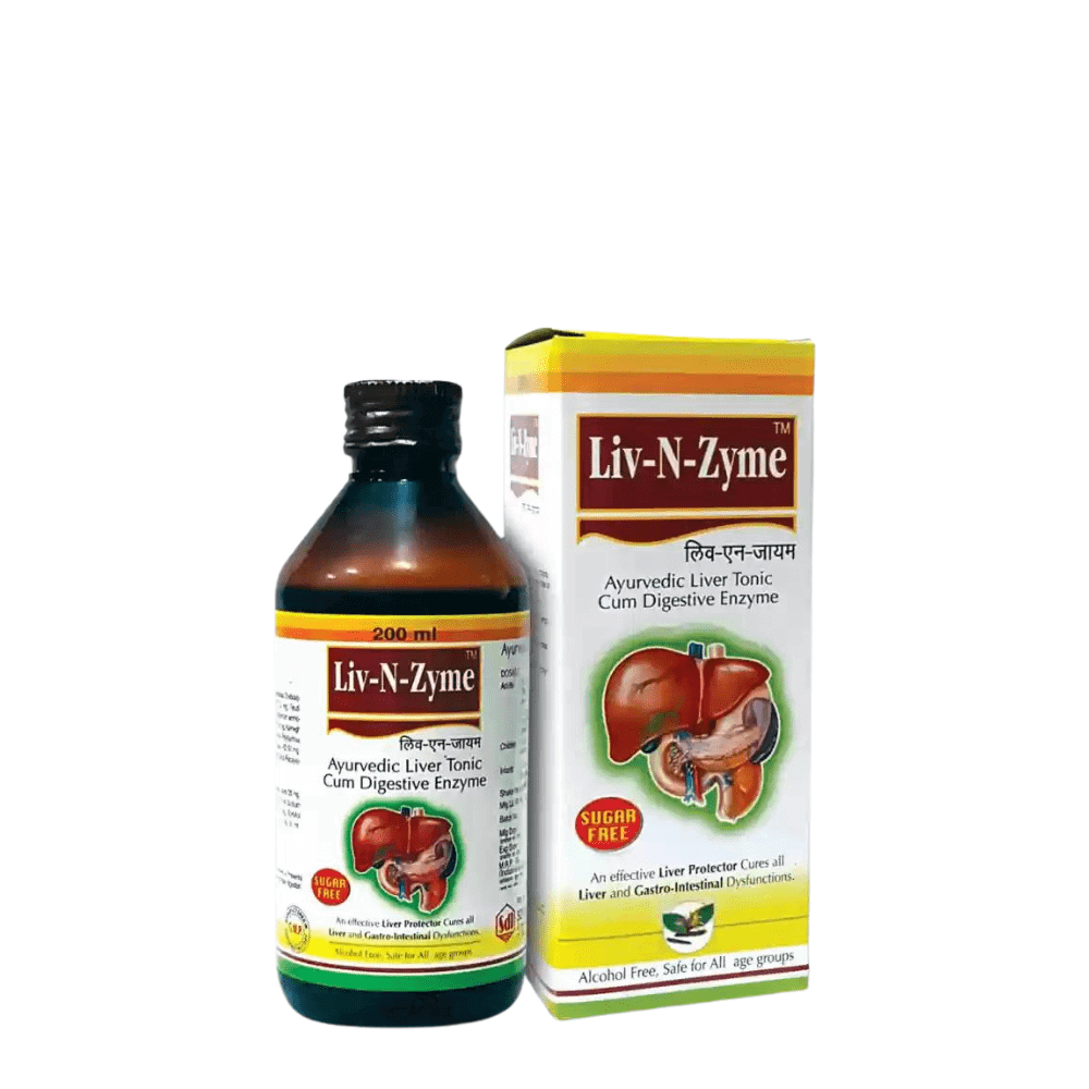Ayurvedic Liv - N - Zyme Syrup for Liver Protection & Health - Aim Capsule ( Combo ) - HEALTH AIM PHARMACY