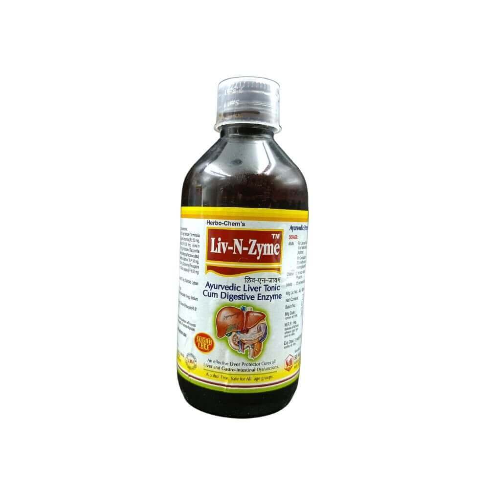 Ayurvedic Liv - N - Zyme Syrup for Liver Protection & Health - Aim Capsule ( Combo ) - HEALTH AIM PHARMACY