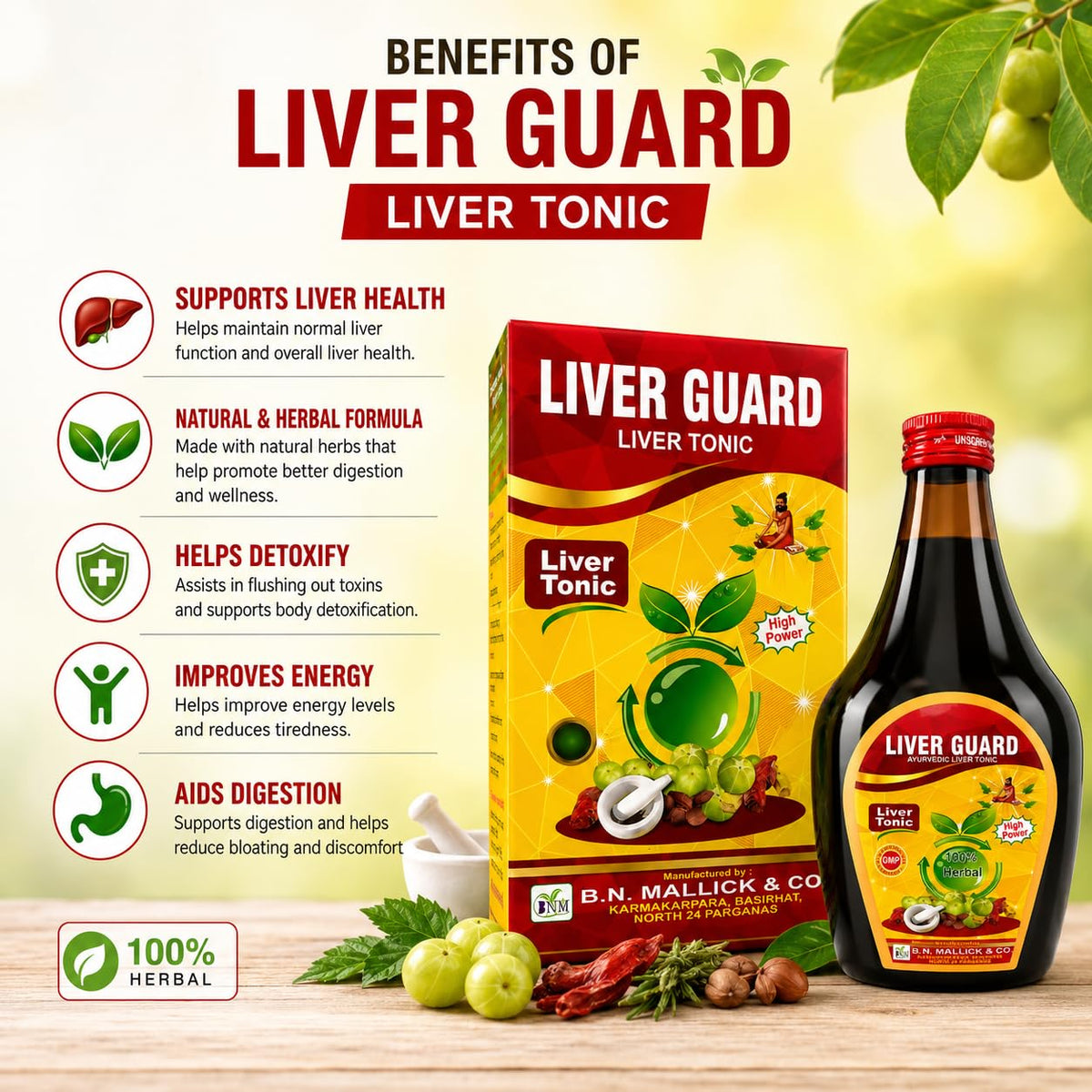 Ayurvedic Liver Guard Tonic 450ml | Liver Care & Detox Support | Boosts Appetite & Digestion - HEALTH AIM PHARMACY