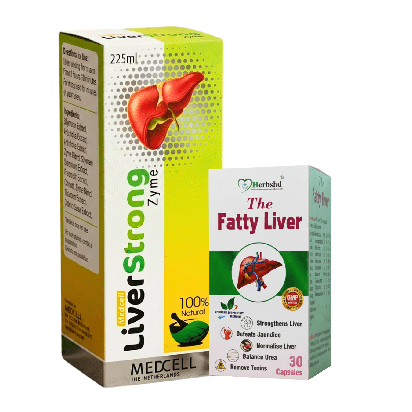 Ayurvedic Liver Strong Zyme Syrup + The Fatty Liver | 225ml + 30Cap | Combo Pack - HEALTH AIM PHARMACY