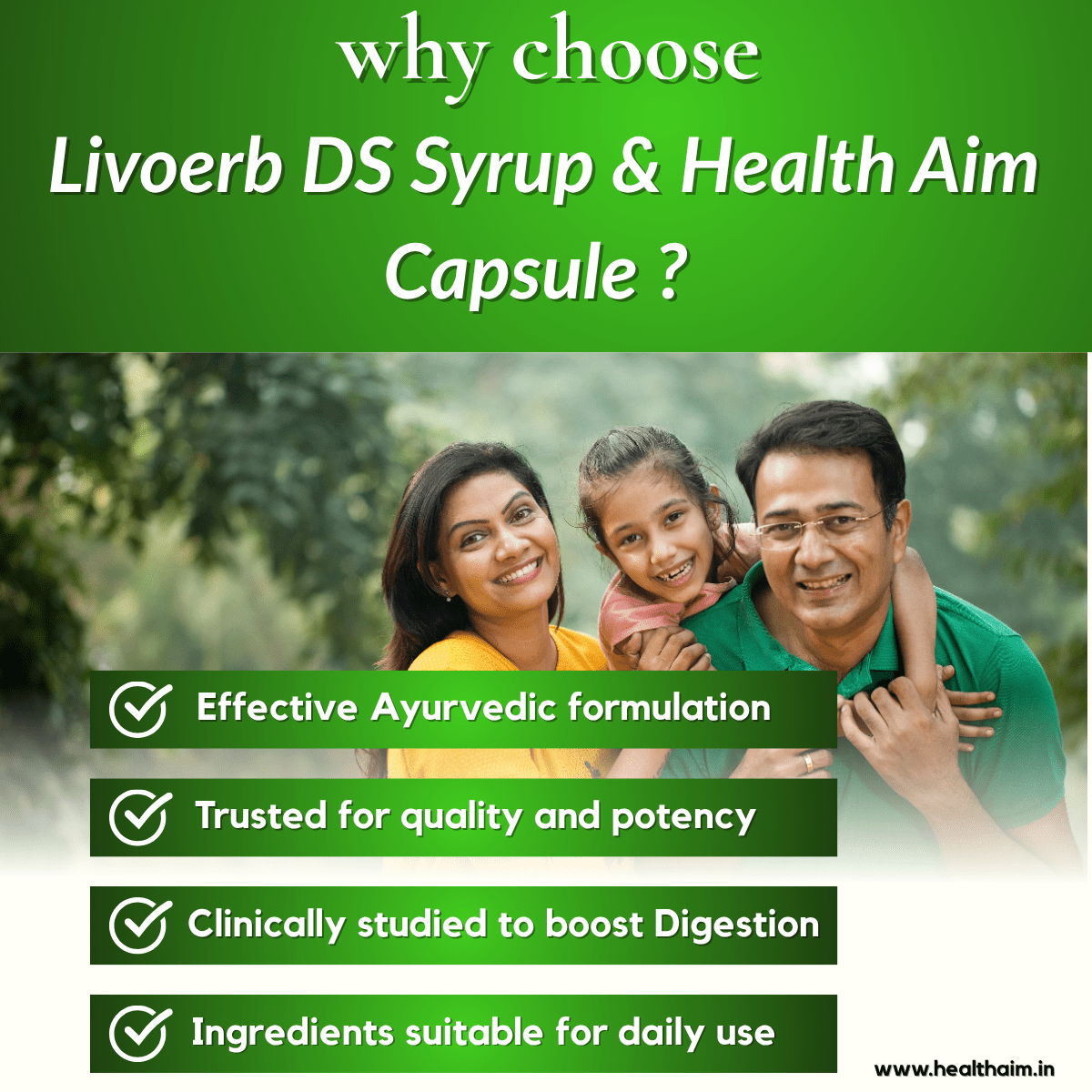 Ayurvedic Livoerb DS Syrup & Health - Aim Capsule Combo | 225ml + 50Caps | Combo Pack - HEALTH AIM PHARMACY