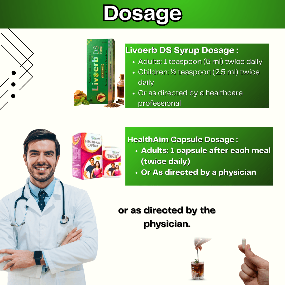 Ayurvedic Livoerb DS Syrup & Health - Aim Capsule Combo | 225ml + 50Caps | Combo Pack - HEALTH AIM PHARMACY