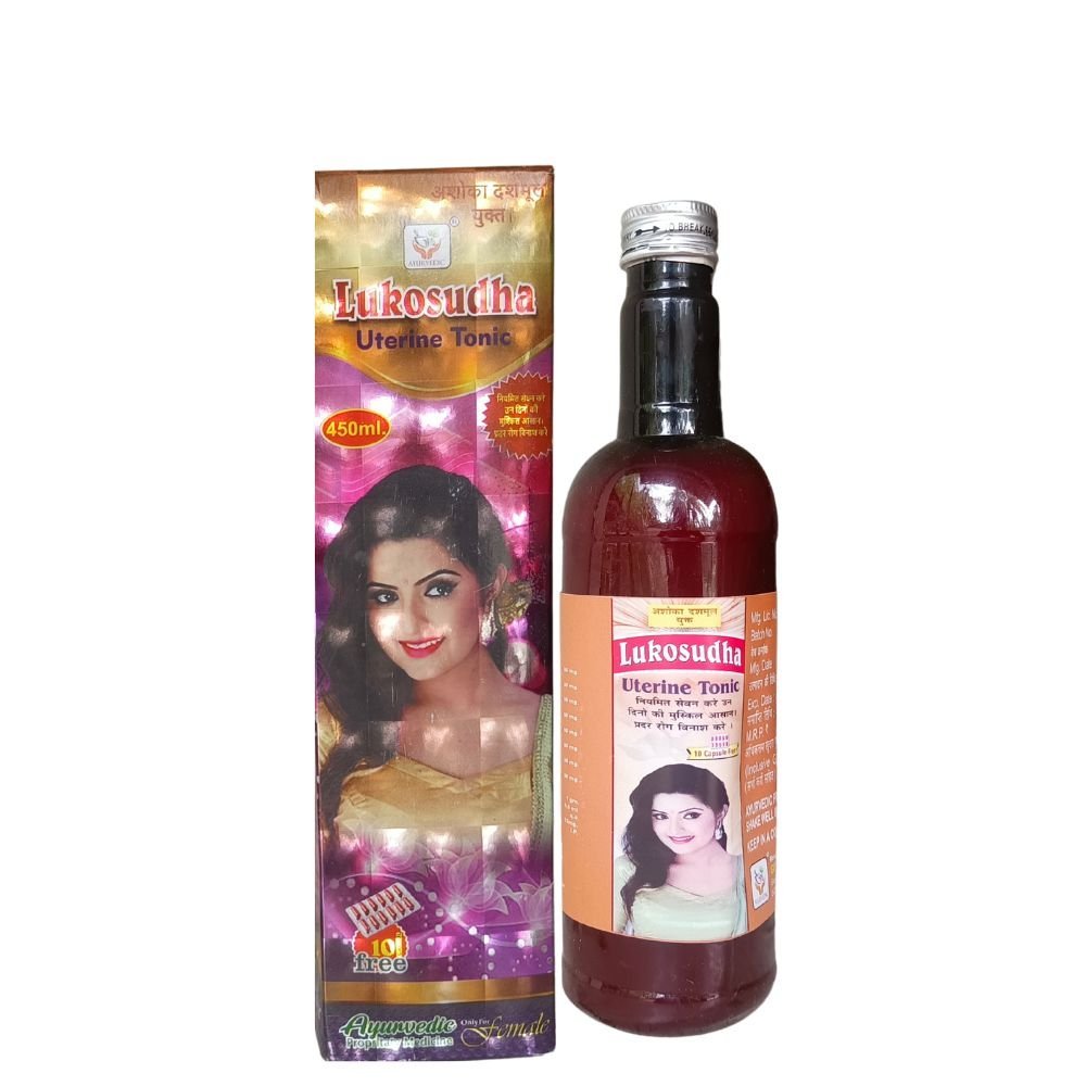Ayurvedic Lukosudha Uterine Tonic 450ml & Health Aim Capsule (Combo pack) - HEALTH AIM PHARMACY