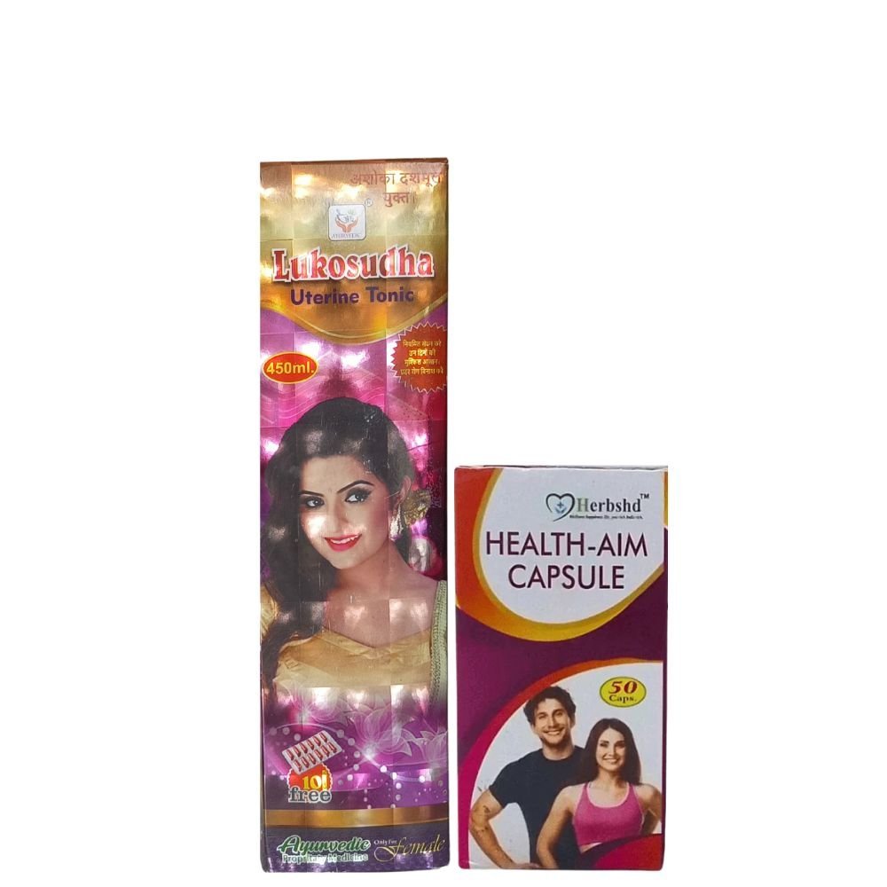 Ayurvedic Lukosudha Uterine Tonic 450ml & Health Aim Capsule (Combo pack) - HEALTH AIM PHARMACY