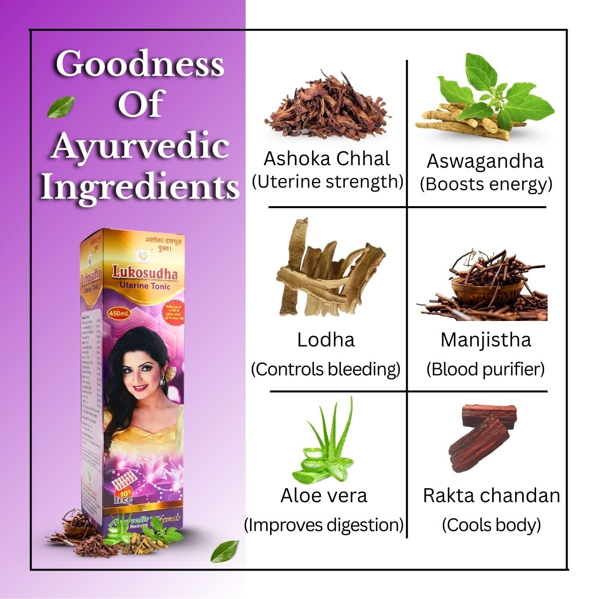 Ayurvedic LUKOSUDHA Uterine Tonic (FREE 10Caps) & LEUCON Capsules | 450ml + 30 Caps | Combo Pack - HEALTH AIM PHARMACY