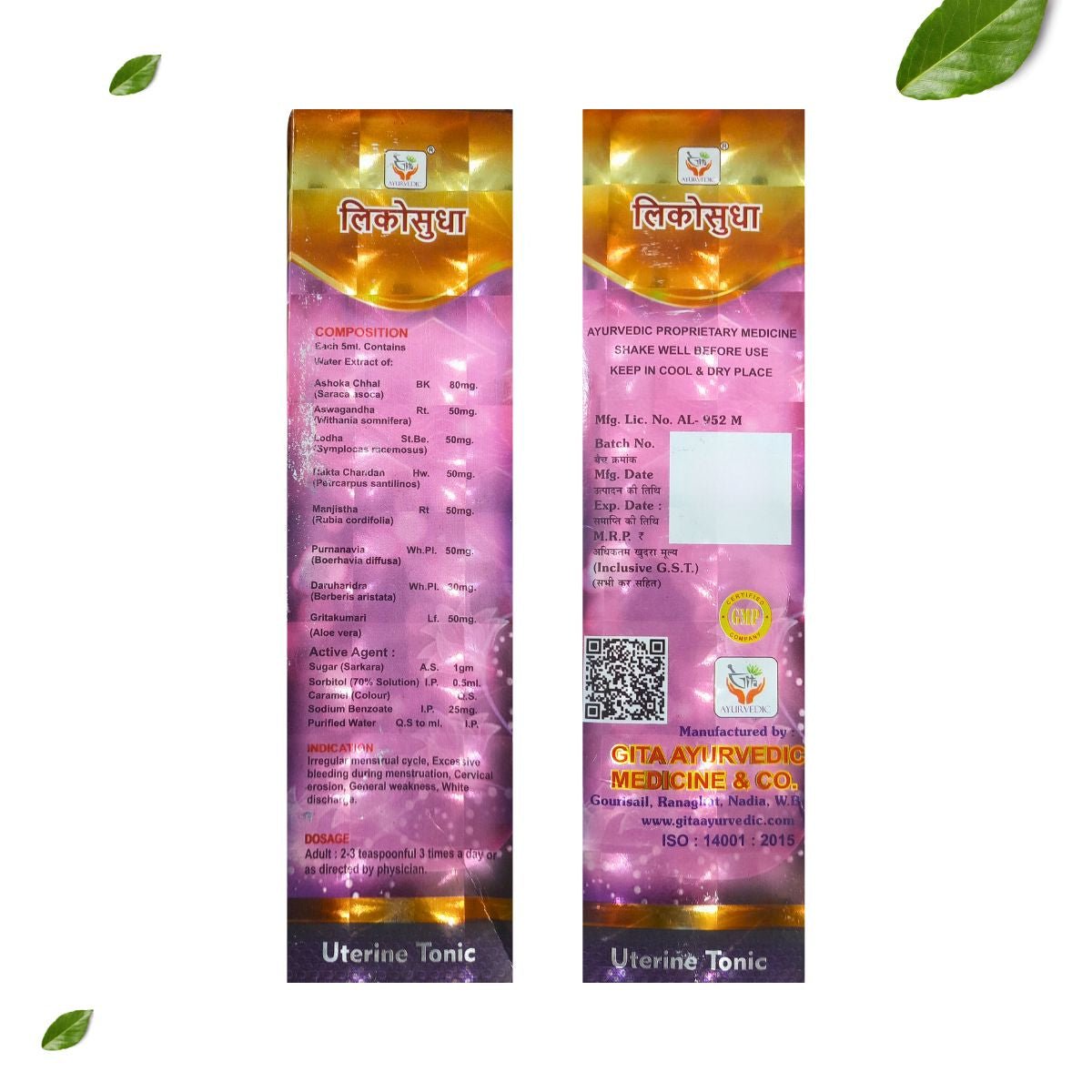 Ayurvedic LUKOSUDHA Uterine Tonic (FREE 10Caps) & LEUCON Capsules | 450ml + 30 Caps | Combo Pack - HEALTH AIM PHARMACY