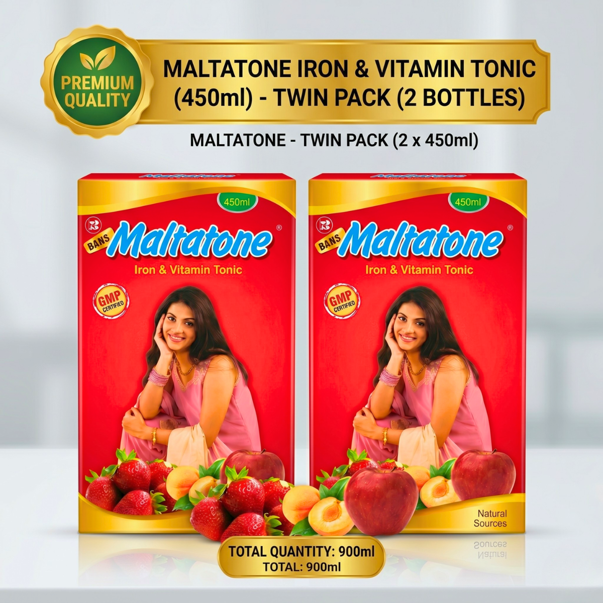 Ayurvedic Maltatone Syrup | Iron, Vitamins & Protein Health Tonic | Supports Appetite, Energy & Overall Wellness | Herbal Nutritional Supplement | Pack Of 2 - HEALTH AIM PHARMACY