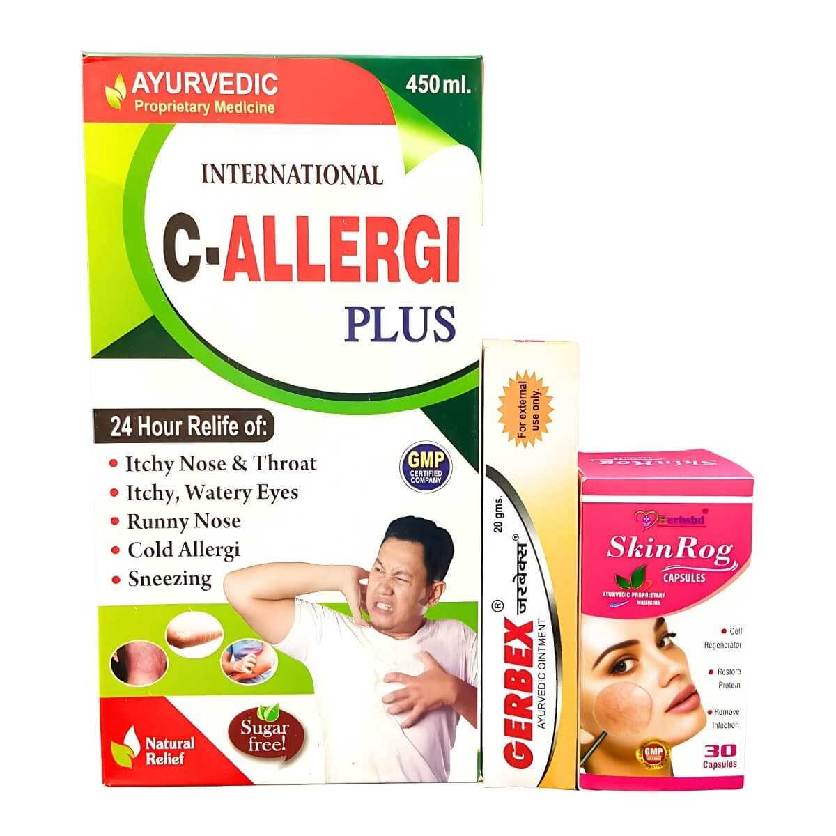 Ayurvedic Medicine For Skin Allergy (Combo Kit) - Allergic Rhinitis - HEALTH AIM PHARMACY