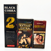 Ayurvedic Men’s Vitality & Wellness Combo – Rxtime Extra Tablets, Black Cobra Massage Cream & Gerivit Oil for Stamina, Energy & Confidence | Combo Pack - HEALTH AIM PHARMACY