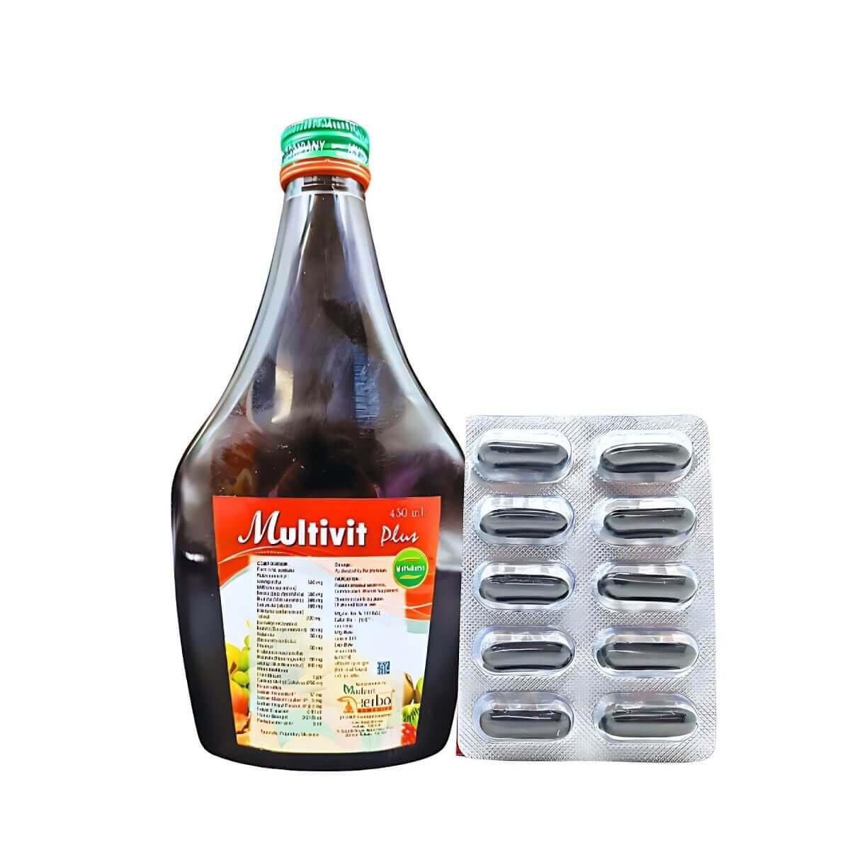 Ayurvedic Multivit Plus Syrup & Capsule (Combo Pack) - HEALTH AIM PHARMACY