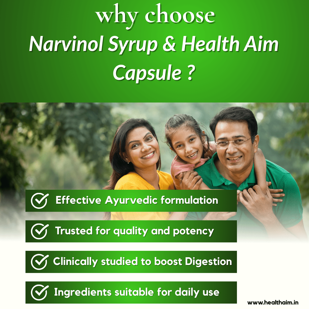 Ayurvedic Narvinol Syrup & Health Aim Capsule Combo | 200ml + 50Caps | Combo Pack - HEALTH AIM PHARMACY