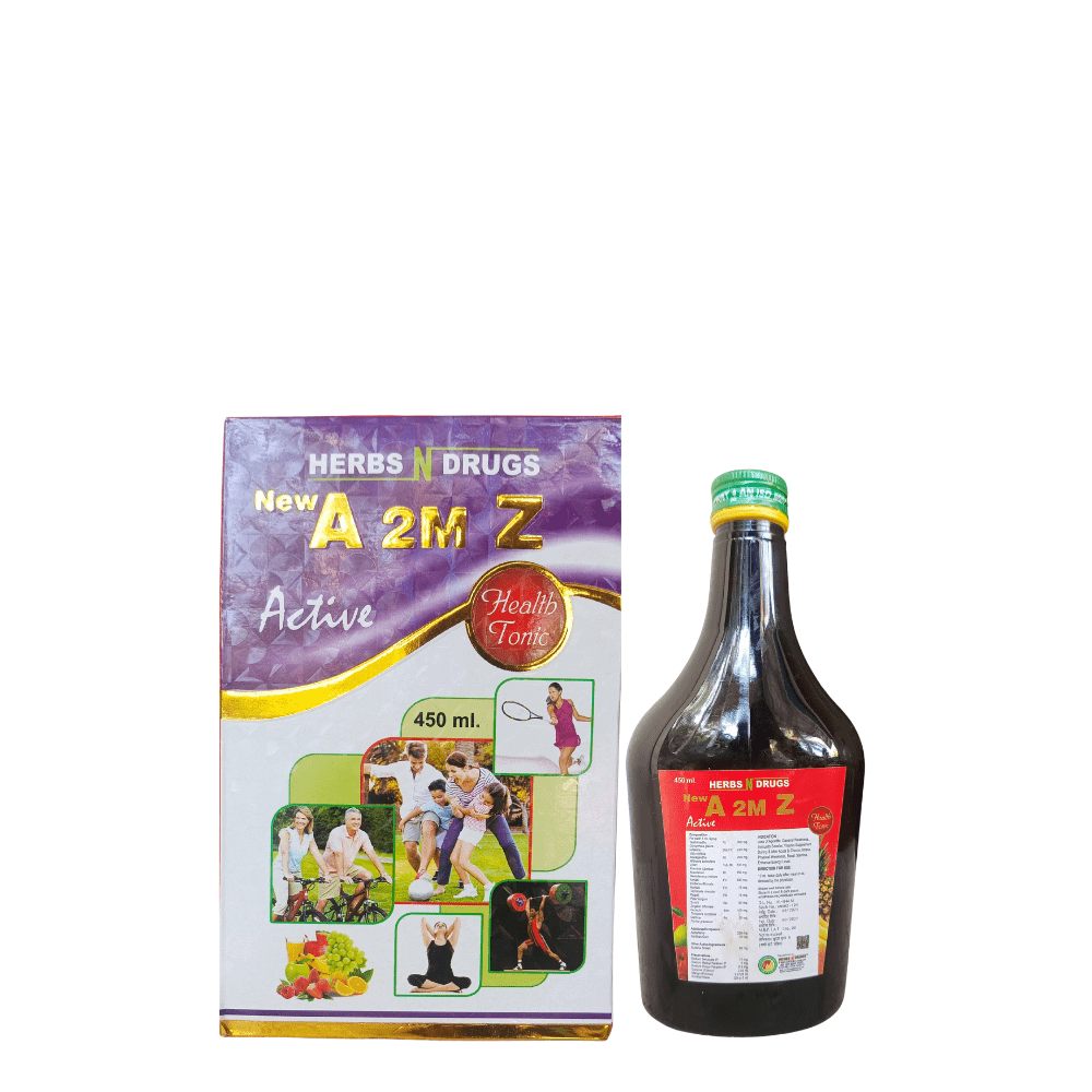 Ayurvedic New A 2M Z Active Health Tonic 450ml & Health Aim Capsule (combo pack) - HEALTH AIM PHARMACY