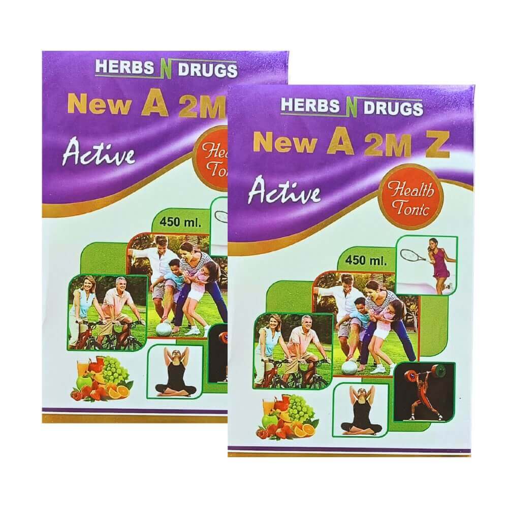Ayurvedic New A 2M Z Active Health Tonic for Loss of Appetite 450ml (pack of 2) - HEALTH AIM PHARMACY