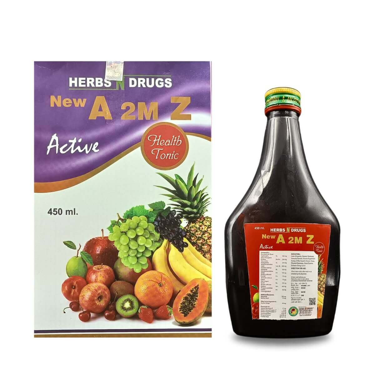 Ayurvedic New A 2M Z Active Health Tonic for Loss of Appetite 450ml (pack of 2) - HEALTH AIM PHARMACY
