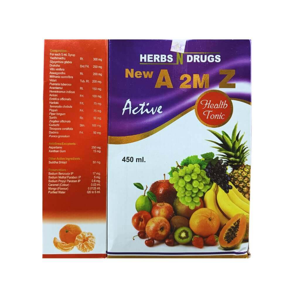 Ayurvedic New A 2M Z Active Health Tonic for Loss of Appetite 450ml (pack of 2) - HEALTH AIM PHARMACY
