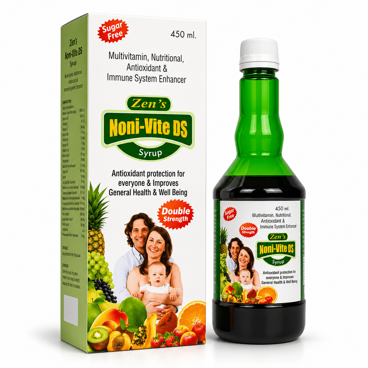 Ayurvedic Noni-Vita DS Sugar Free Multivitamin Syrup 450ml For General Health - HEALTH AIM PHARMACY