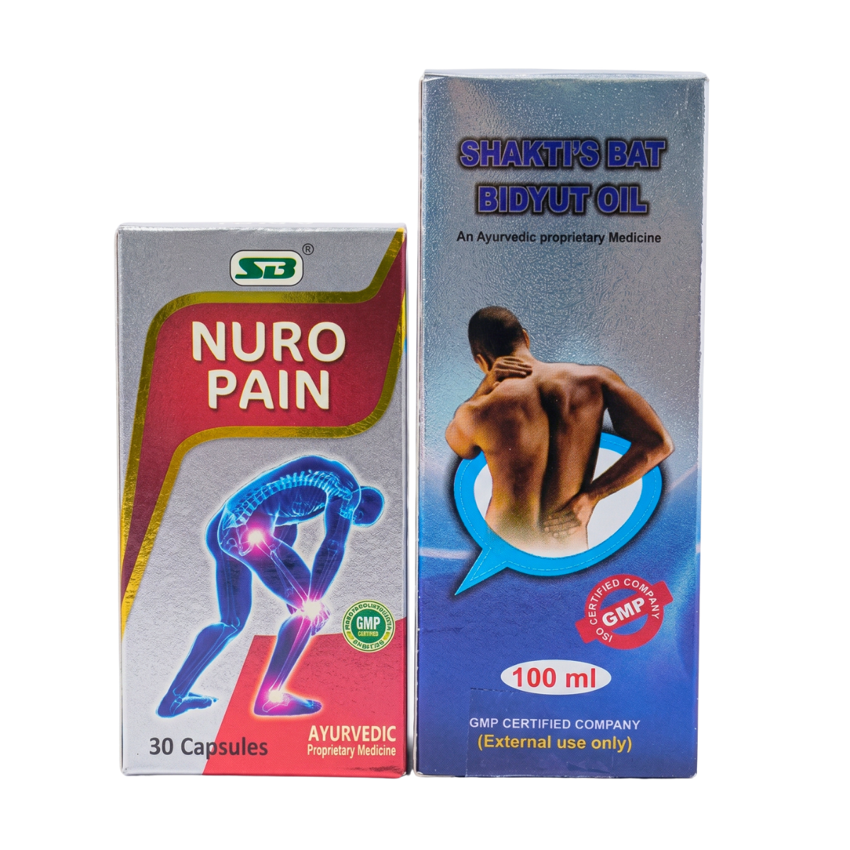 Ayurvedic Nuro Pain Capsule & Shakti's Bat Bidyut Oil Combo | 30Caps + 100ml | Combo Pack - HEALTH AIM PHARMACY