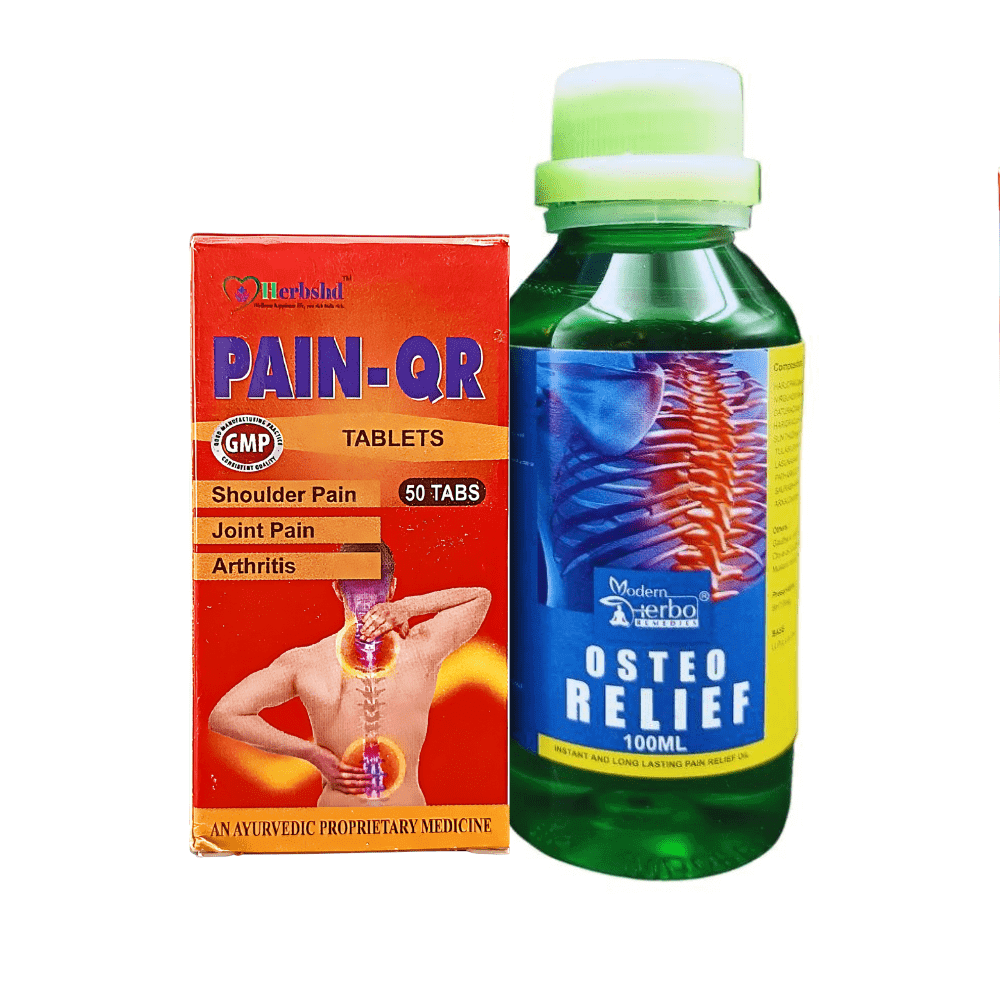 Ayurvedic Osteo Relief Oil & Pain - Qr Tablet (Combo Pack) - HEALTH AIM PHARMACY
