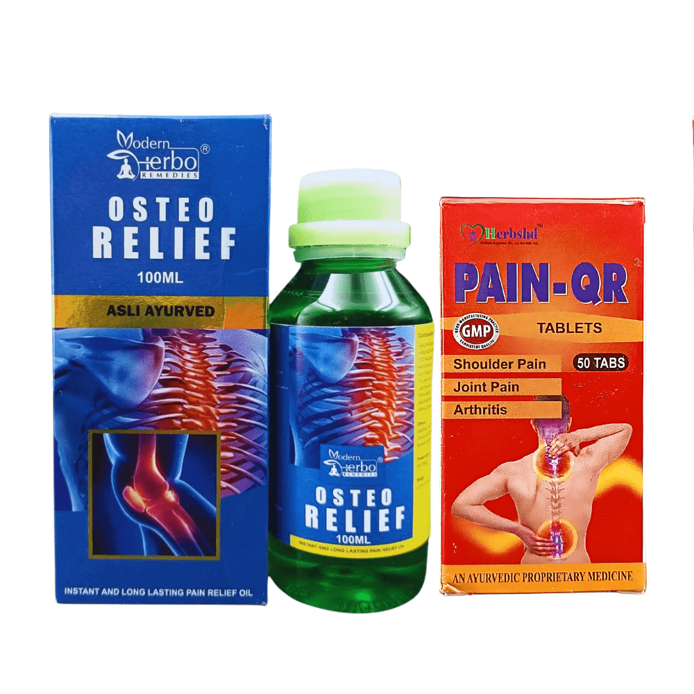 Ayurvedic Osteo Relief Oil & Pain - Qr Tablet (Combo Pack) - HEALTH AIM PHARMACY
