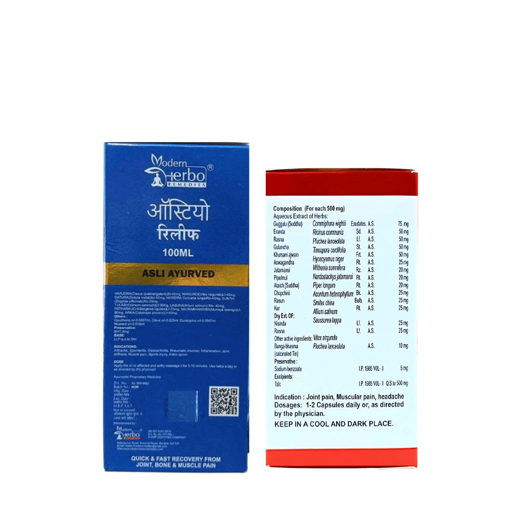 Ayurvedic Osteo Relief Oil & Pain - Qr Tablet (Combo Pack) - HEALTH AIM PHARMACY