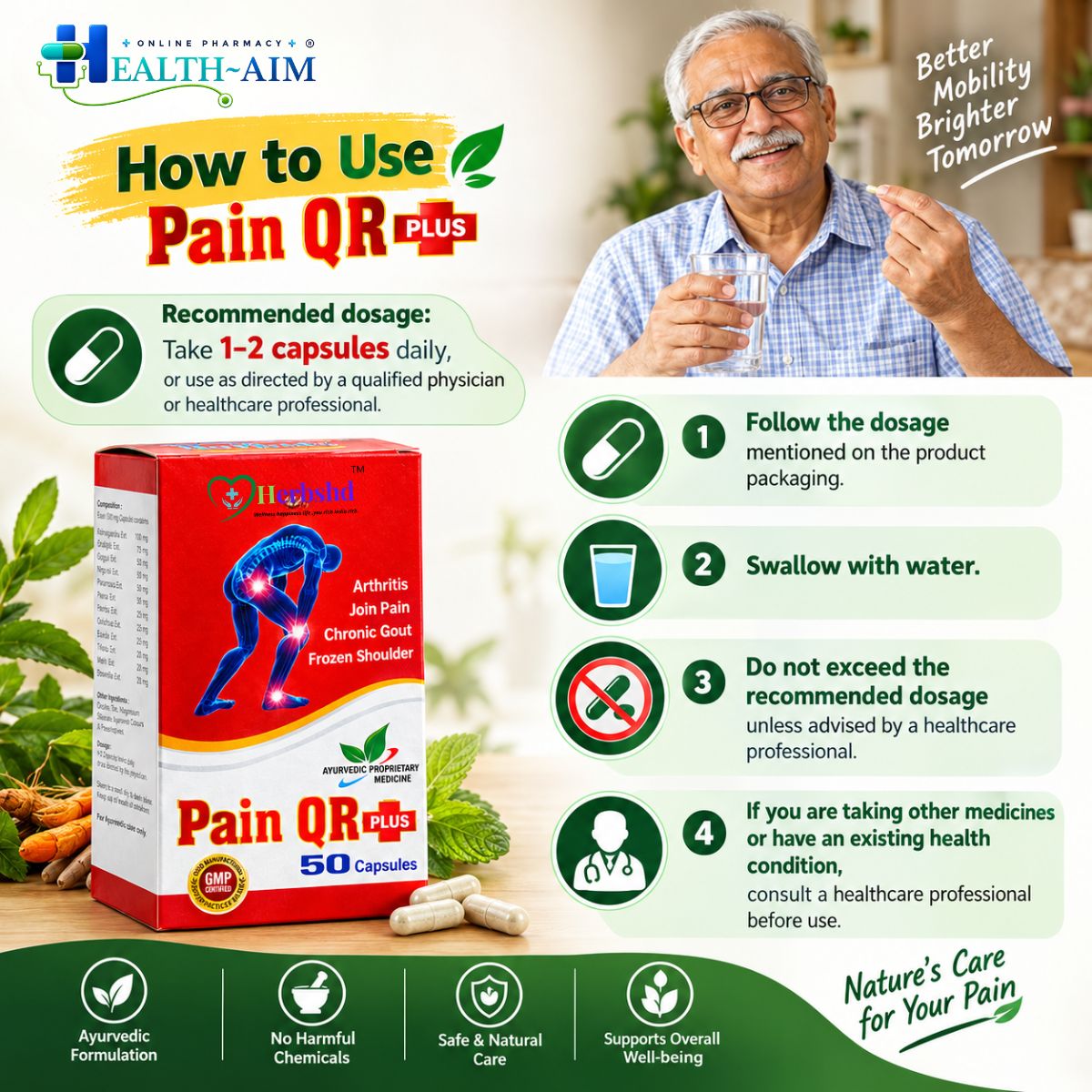 Ayurvedic Pain QR Plus Tablets for Muscle Pain & Chronic Pain - HEALTH AIM PHARMACY