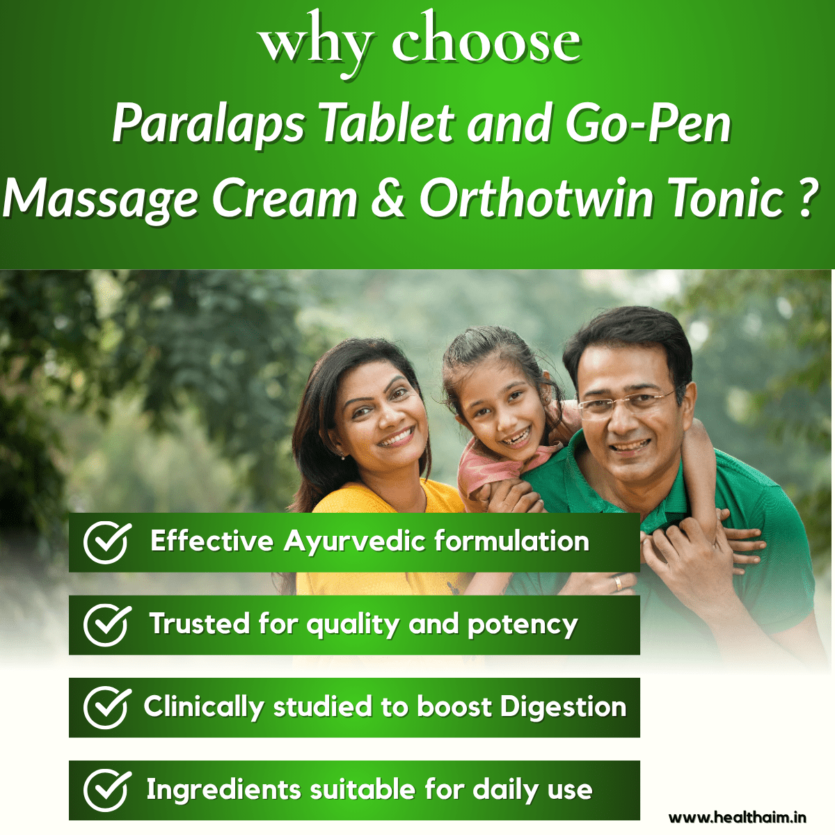 Ayurvedic Paralaps Tablets and Go - Pen Massage Oil & Orthotein Gold Malt Tonic Combo | 60Tabs + 100ml + 400gm | Combo Pack - HEALTH AIM PHARMACY