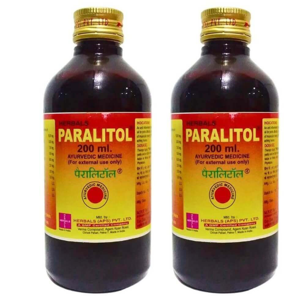 Ayurvedic Paralitol all kind off Pain Relief Oil 200 ml.( pack of 2) - HEALTH AIM PHARMACY