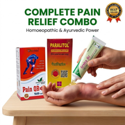Ayurvedic Paralitol Oil and Pain QR Plus Tablet & Arnica Gel Combo | 100ml + 50Tabs + 25g | Combo Pack - HEALTH AIM PHARMACY