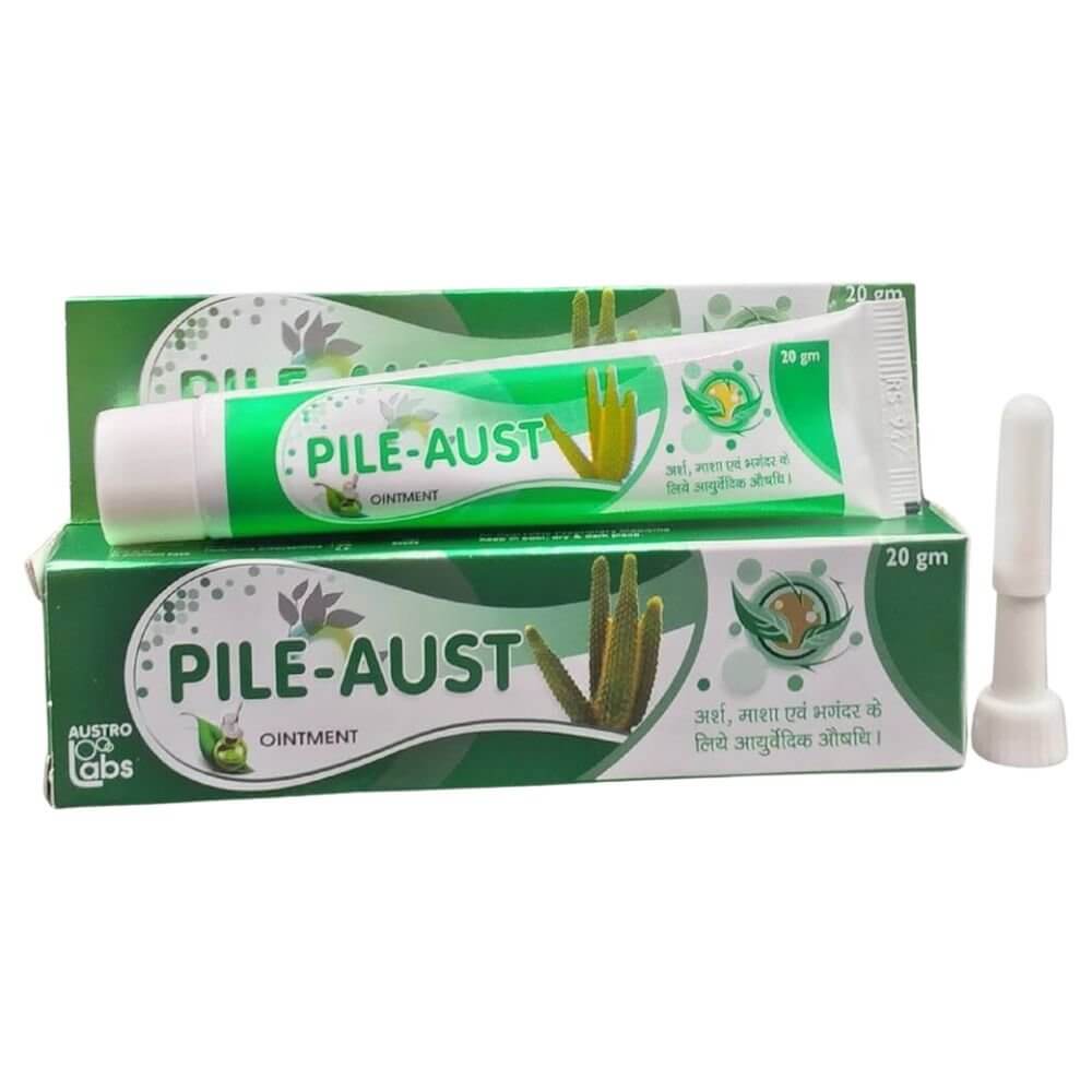 Ayurvedic Pile - gone Capsule & Pile - aust Oinment combo(pack of 2) - HEALTH AIM PHARMACY