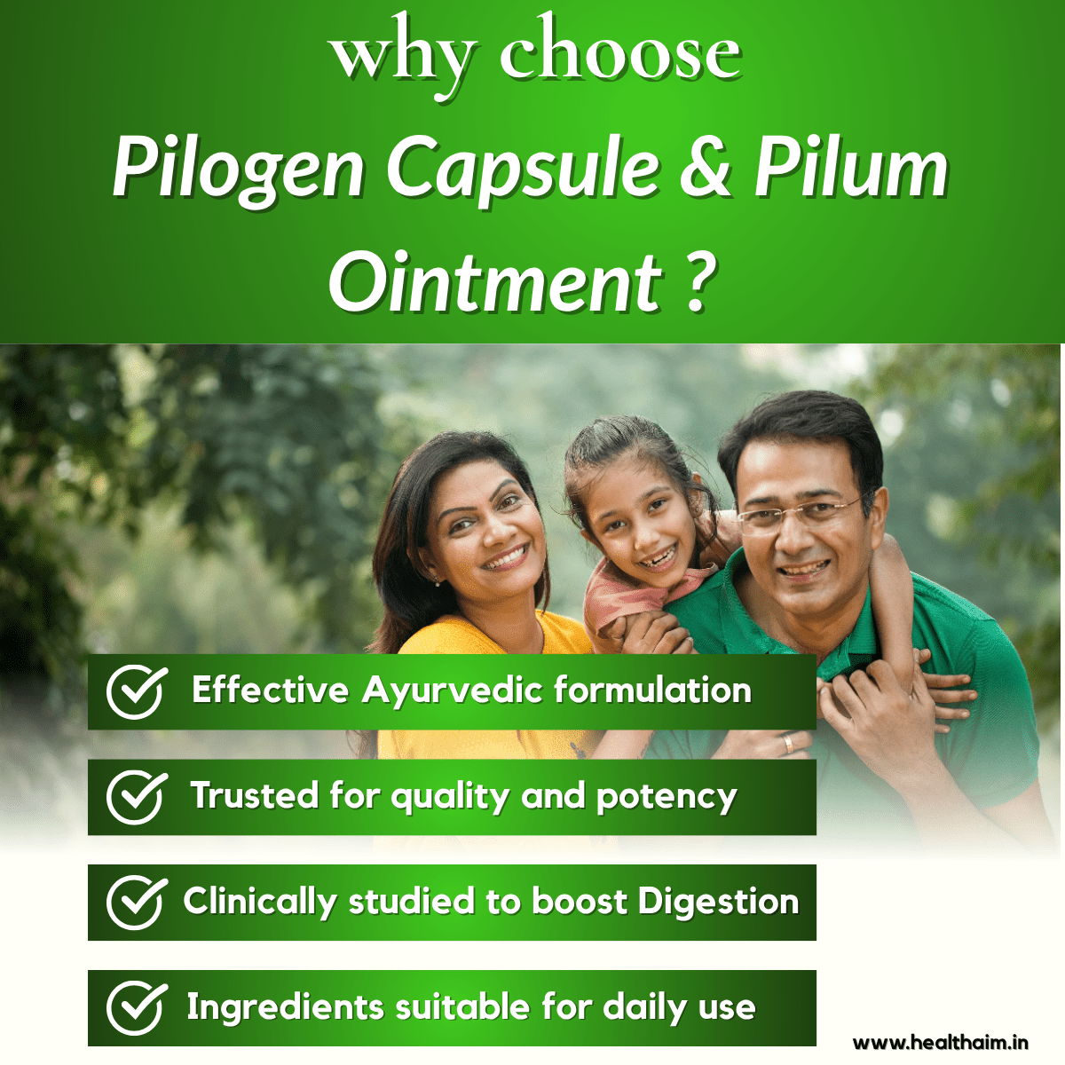 Ayurvedic Pilogen Capsule & Pilum Ointment Comno | 50Caps + 30gm | Combo Pack - HEALTH AIM PHARMACY