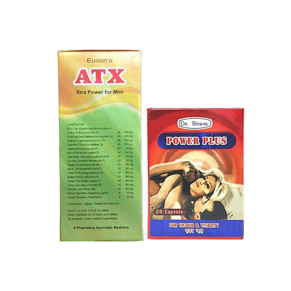 Ayurvedic Power Plus Capsule & ATX Powder (combo pack) - HEALTH AIM PHARMACY
