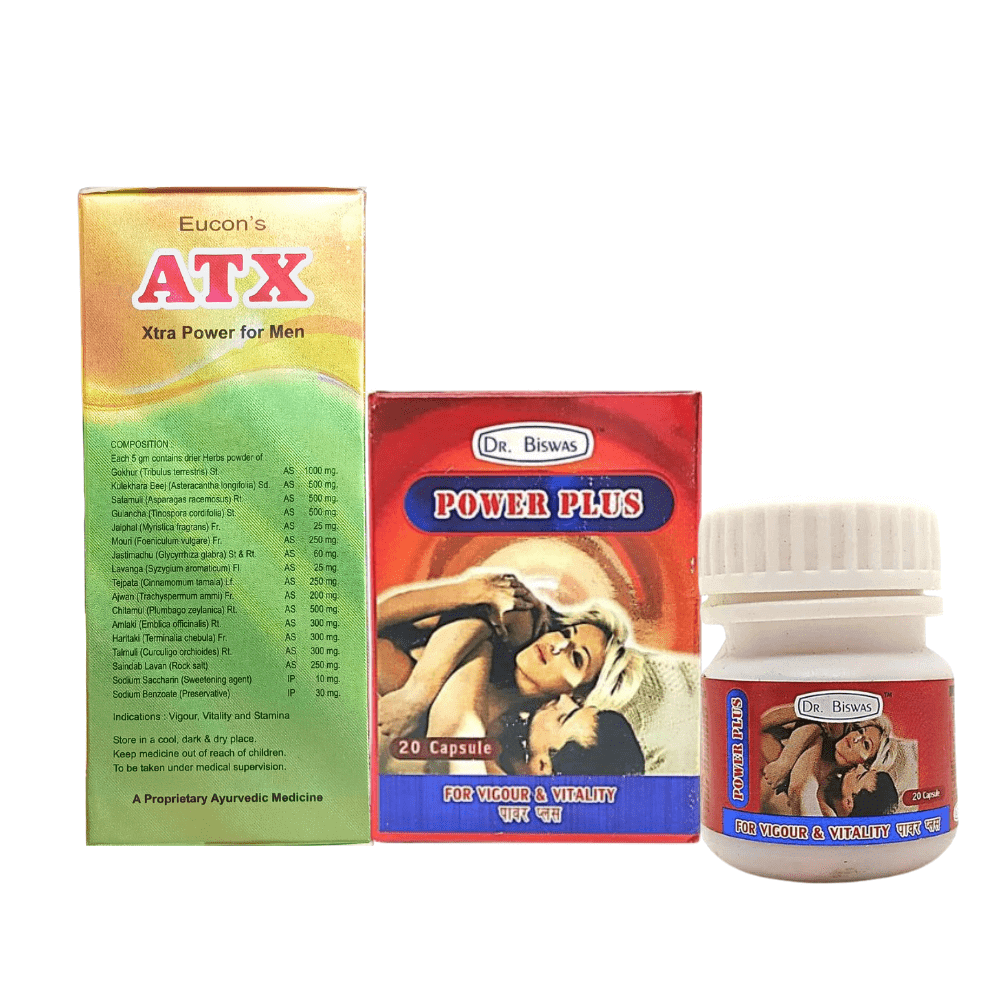 Ayurvedic Power Plus Capsule & ATX Powder (combo pack) - HEALTH AIM PHARMACY