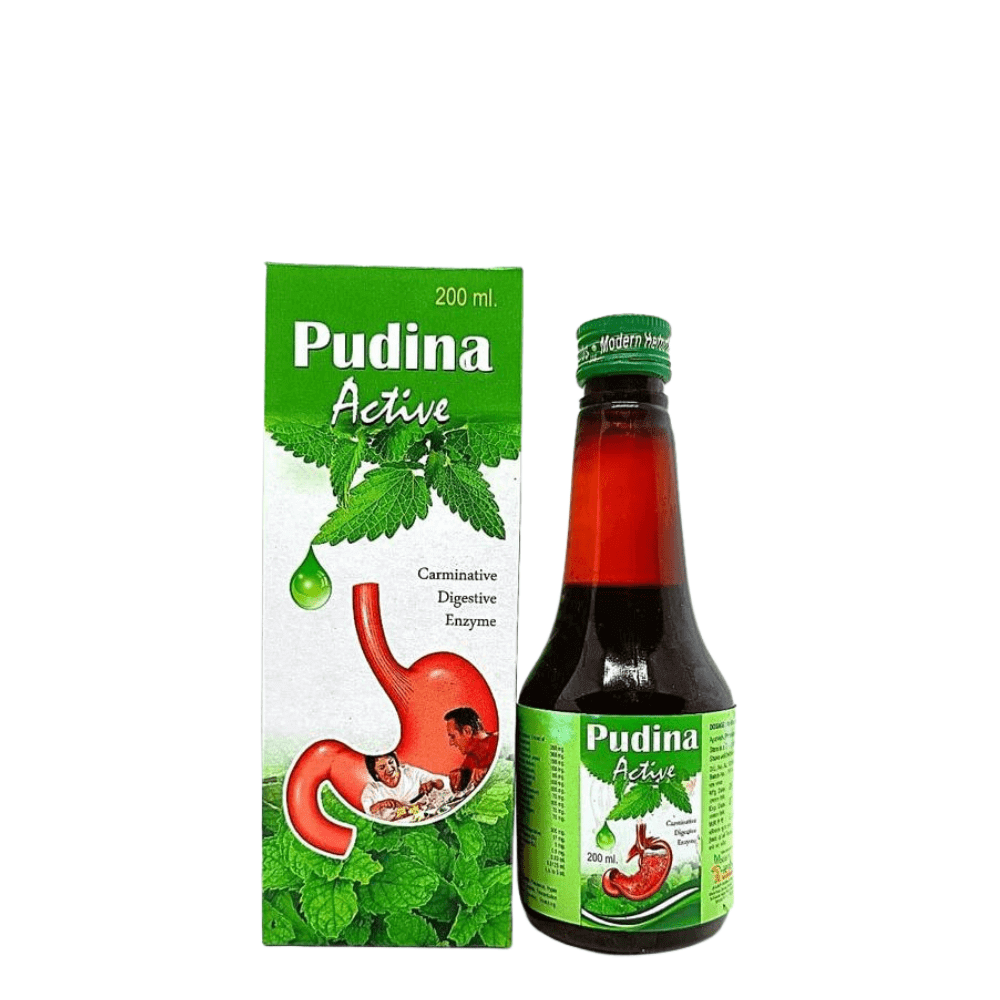 Ayurvedic Pudina Active Syrup 200ml. ( pack of 4) - HEALTH AIM PHARMACY