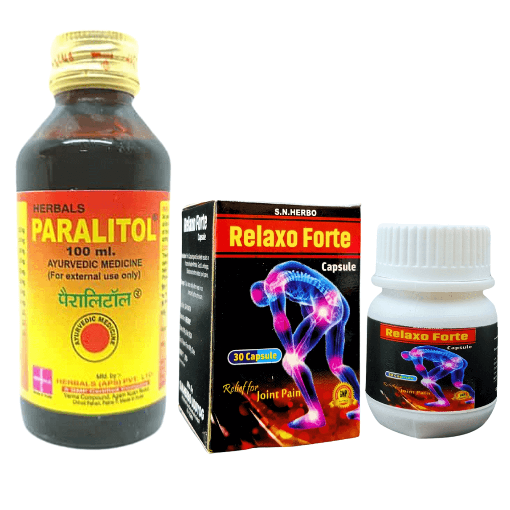 Ayurvedic Relaxo Forte Capsule & Paralitol Oil 100 ml (combo pack) - HEALTH AIM PHARMACY