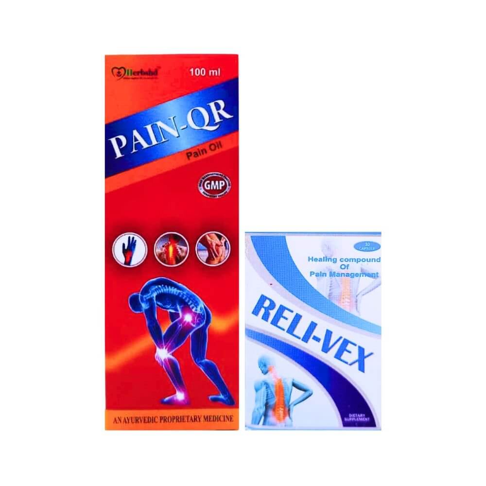 Ayurvedic RELI - VEX Capsule & Pain QR Oil (combo) - HEALTH AIM PHARMACY