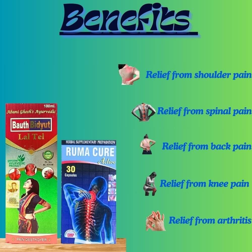 Ayurvedic Ruma Cure active capsule & Bauth Bidyut Lal Tel combo - HEALTH AIM PHARMACY