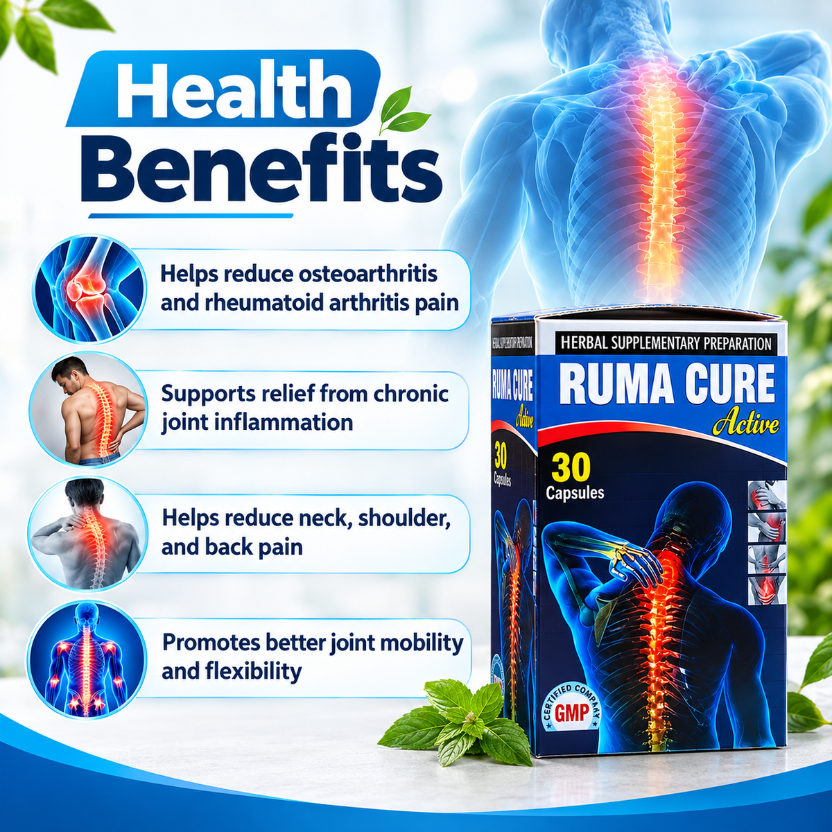 Ayurvedic Ruma Cure Active Pain Relief Capsules | Pack of 2 - HEALTH AIM PHARMACY