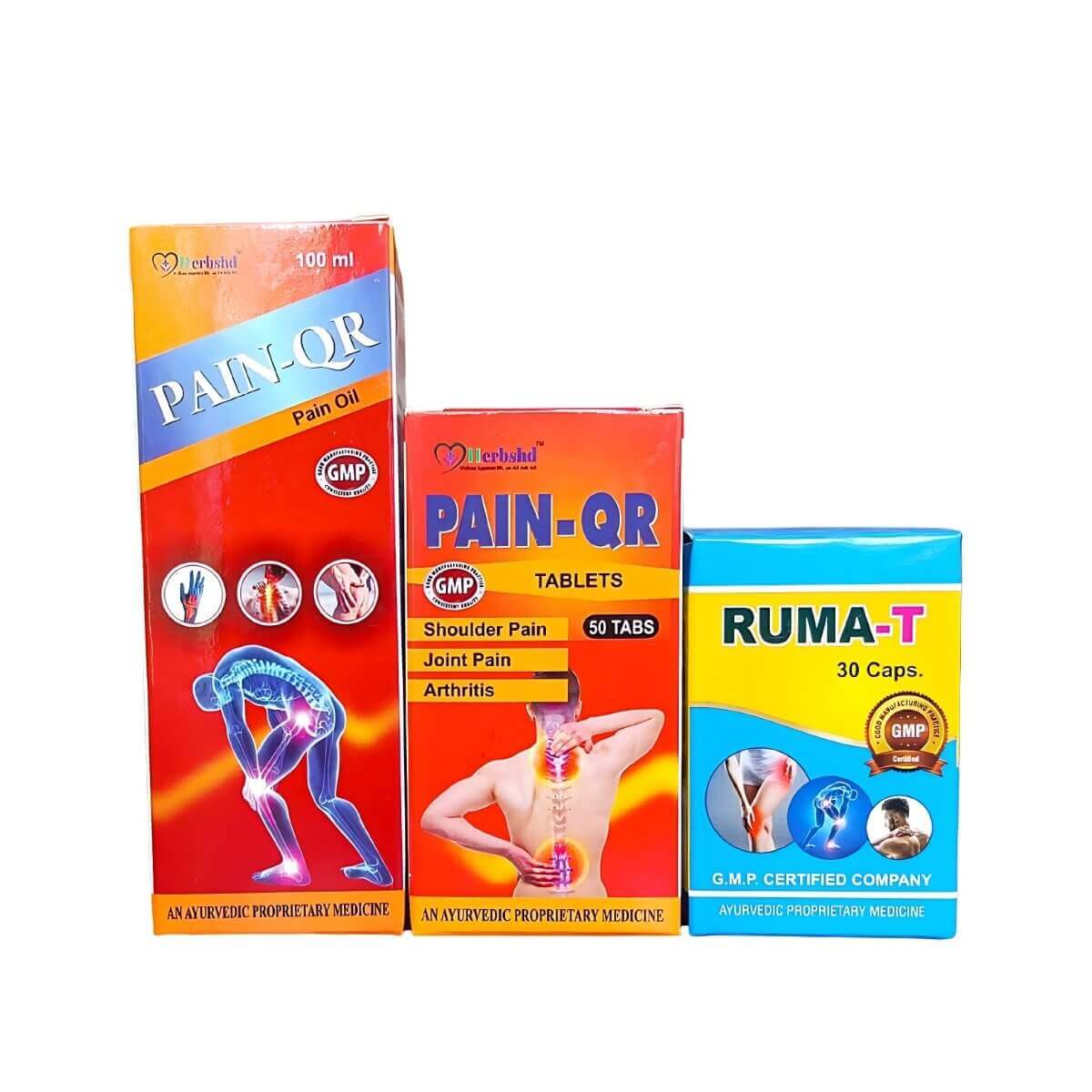 Ayurvedic Ruma - T Capsule, Pain - Qr Oil & Tablets (Combo Pack) - HEALTH AIM PHARMACY