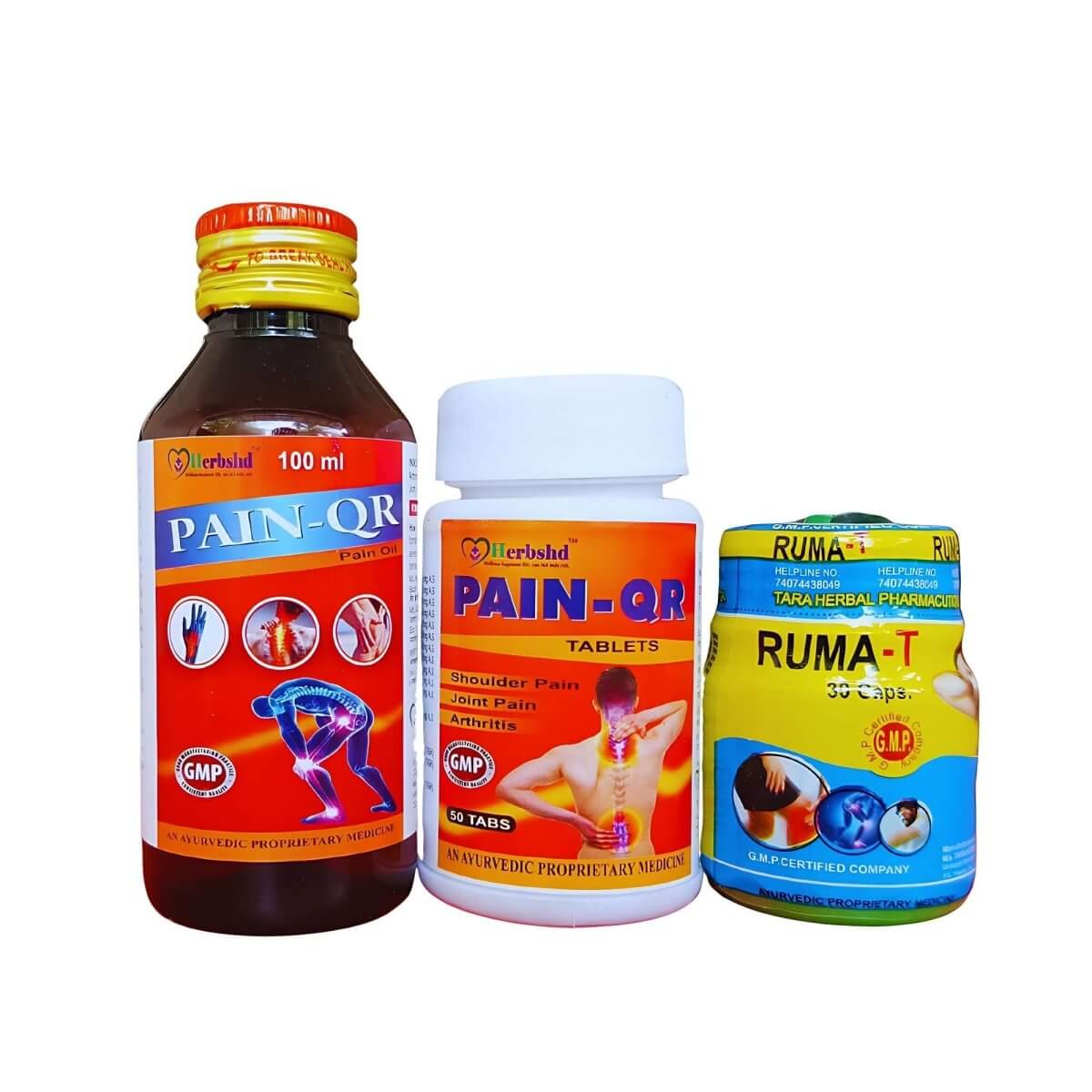 Ayurvedic Ruma - T Capsule, Pain - Qr Oil & Tablets (Combo Pack) - HEALTH AIM PHARMACY