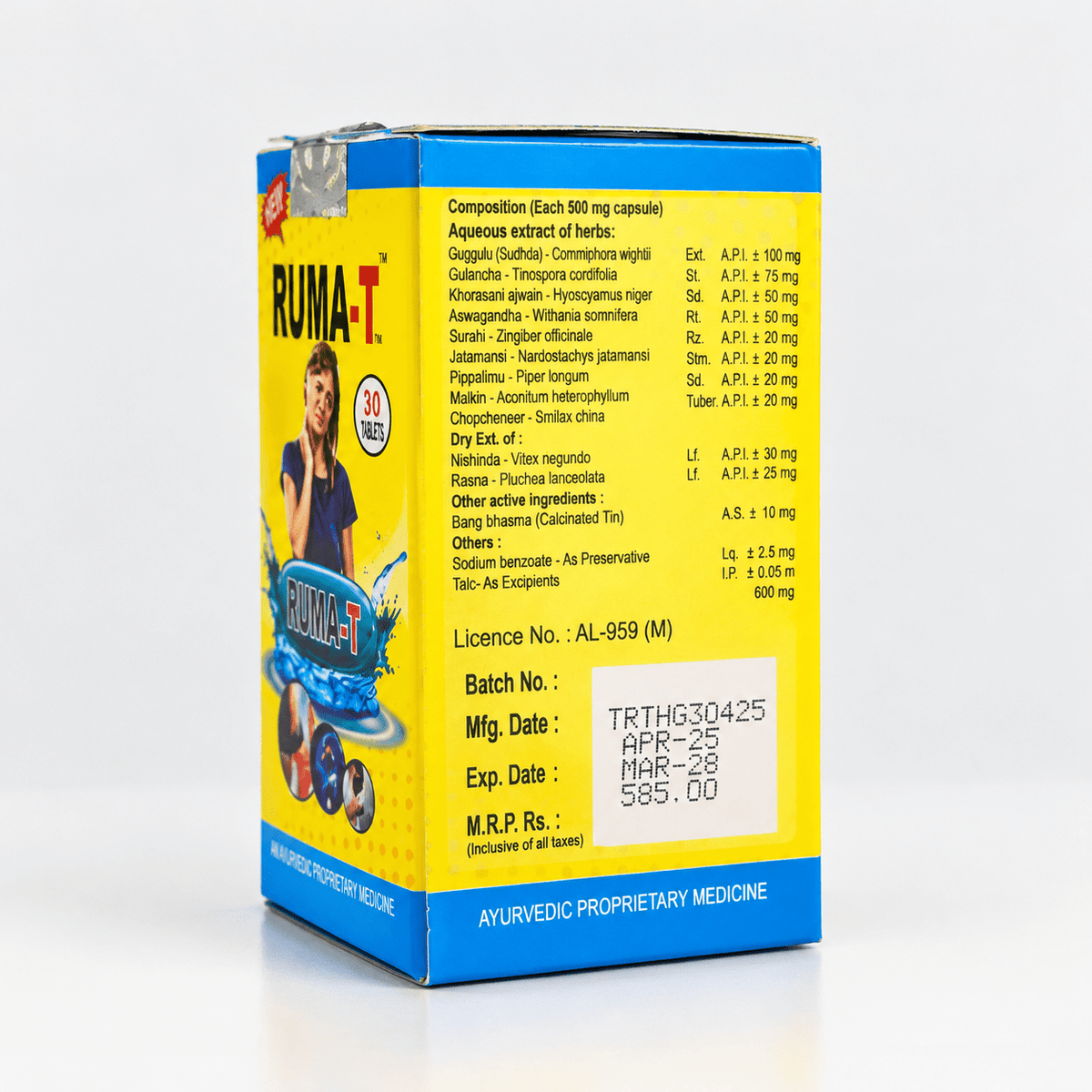 Ayurvedic Ruma T Capsule & WALK FAST Ointment Combo Pack of 2 + Get Artha Care Pain Oil FREE - HEALTH AIM PHARMACY