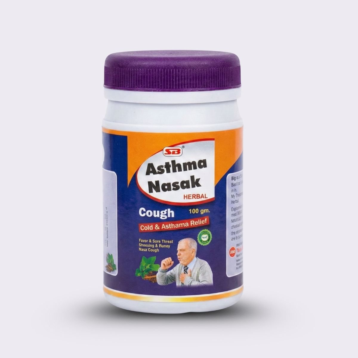 Ayurvedic SB ASTHMA NASAK Herbal Powder | Ayurvedic Relief for Cough, Cold & Asthma (100gm) - HEALTH AIM PHARMACY