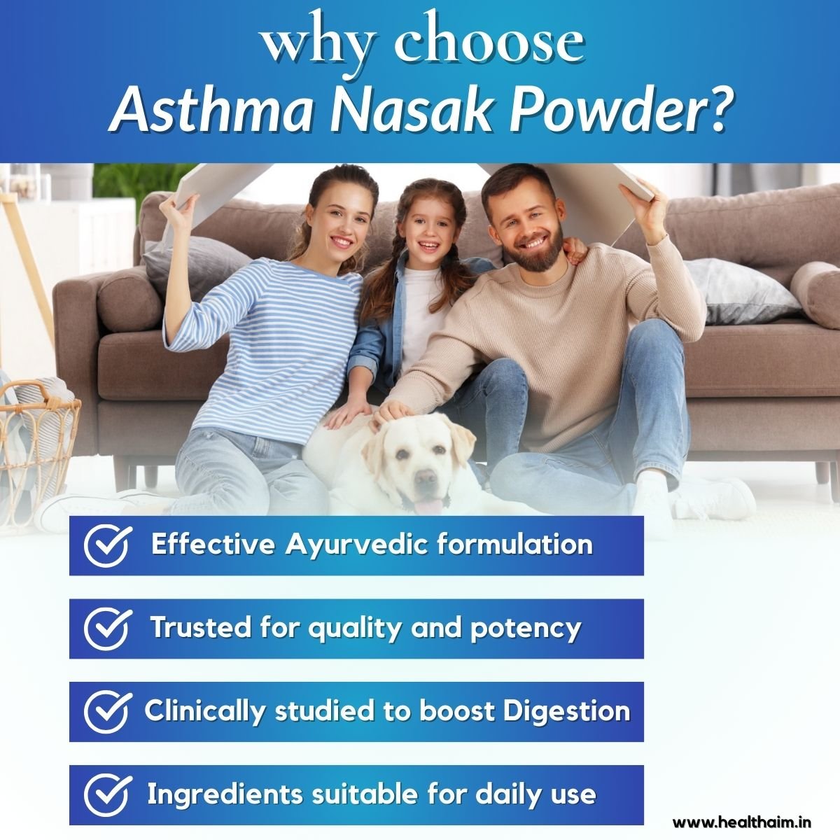 Ayurvedic SB ASTHMA NASAK Herbal Powder | Ayurvedic Relief for Cough, Cold & Asthma (100gm) - HEALTH AIM PHARMACY