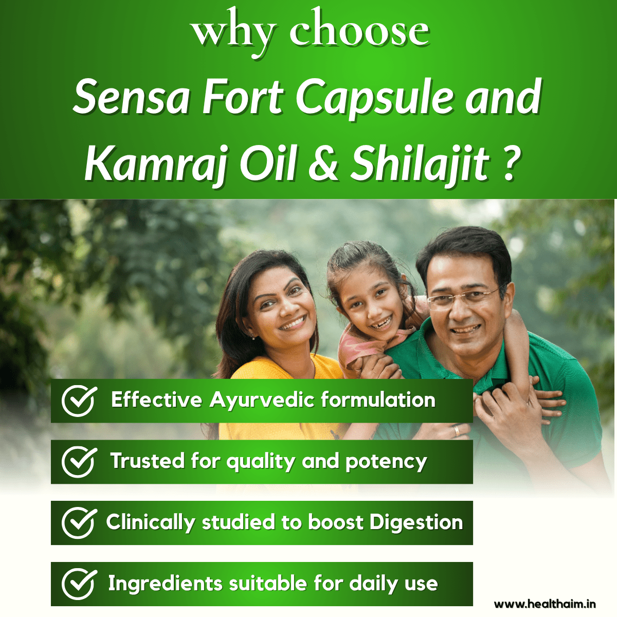 Ayurvedic Sensa Forte Capsule and Kamraj Oil & Shilajit combo | 10Caps + 30ml + 20gm | Combo Pack - HEALTH AIM PHARMACY