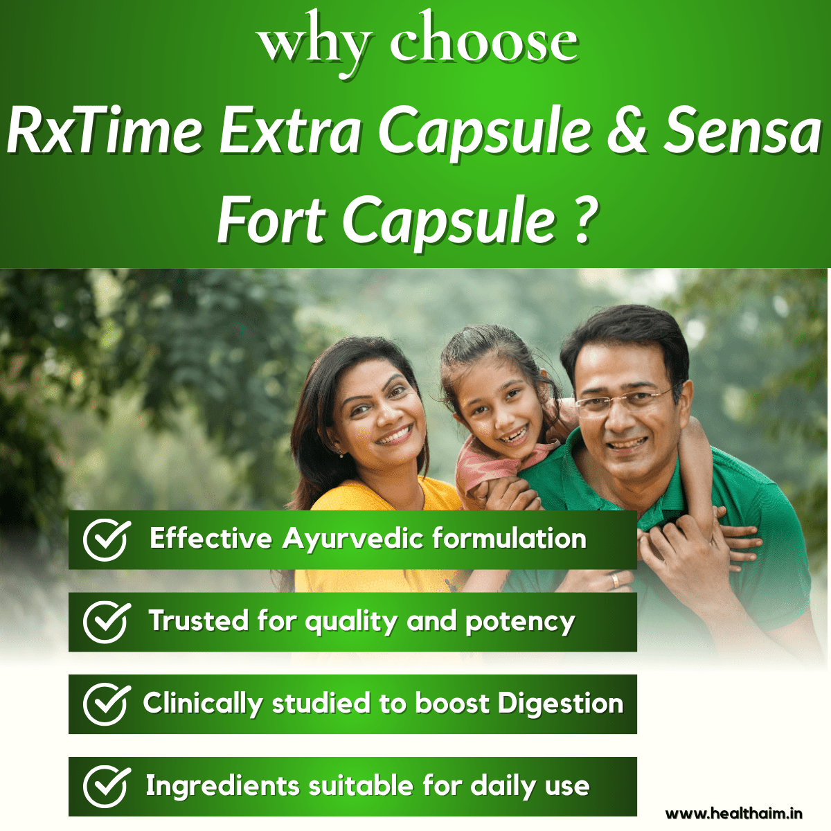 Ayurvedic Sensa Forte Capsule & RxTime Extra Capsule Combo | 10Caps + 30Caps | Combo Pack - HEALTH AIM PHARMACY