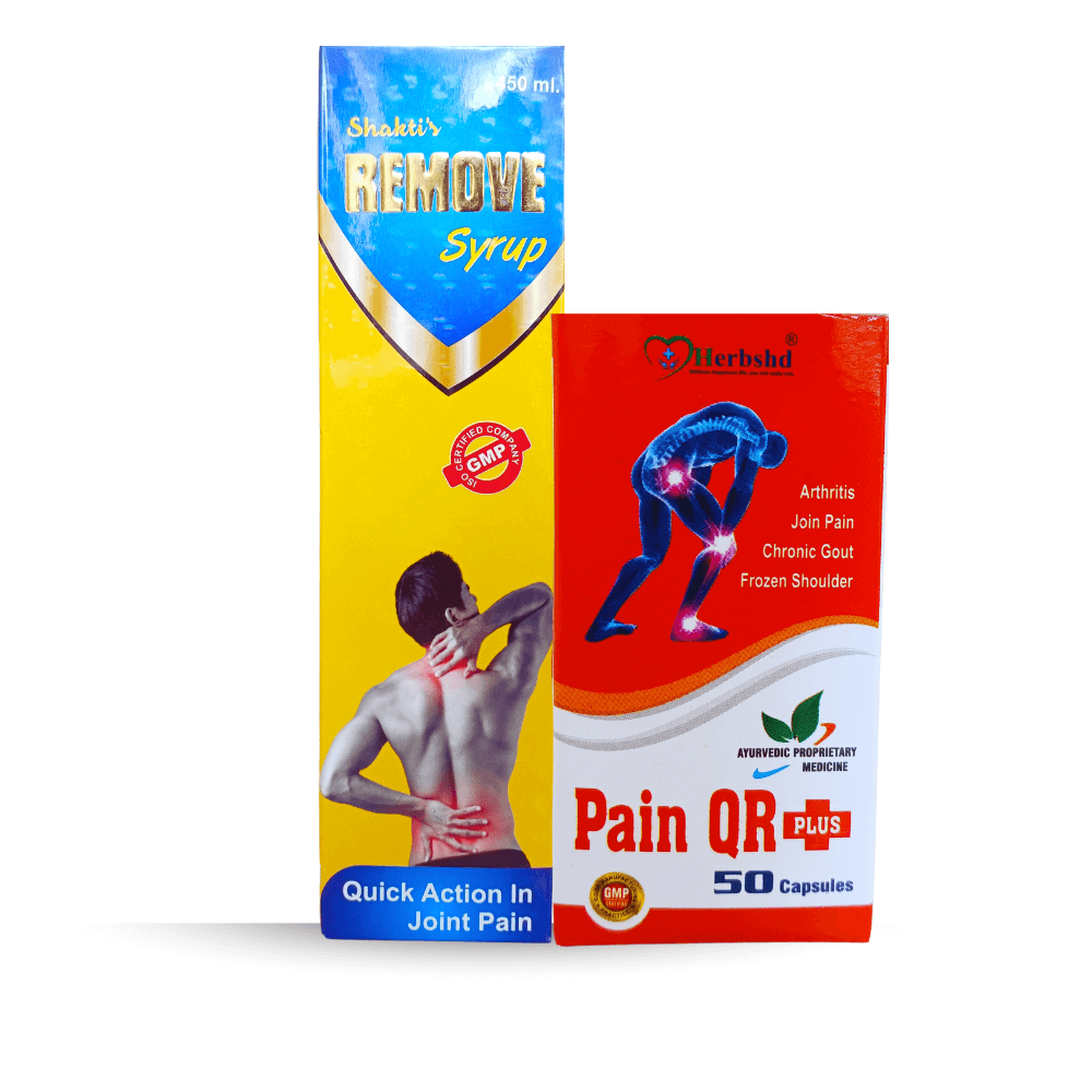 Ayurvedic Shakti's Remove Syrup & Pain QR Plus Capsule fo rhelp joint pain - HEALTH AIM PHARMACY