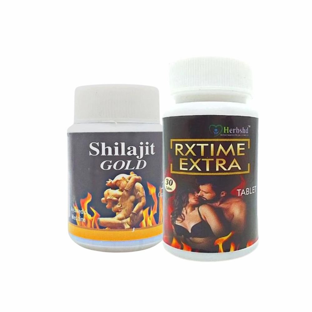 Ayurvedic Shilajit Gold capsule & rxtime extra tablet for vitality increasement (combo pack) - HEALTH AIM PHARMACY