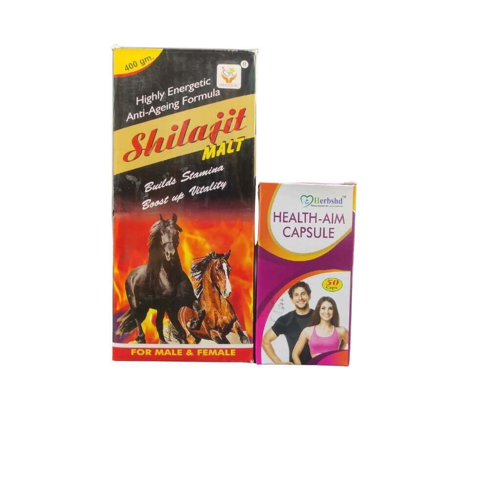 Ayurvedic Shilajit Malt 400gm & Health aim capsule - HEALTH AIM PHARMACY