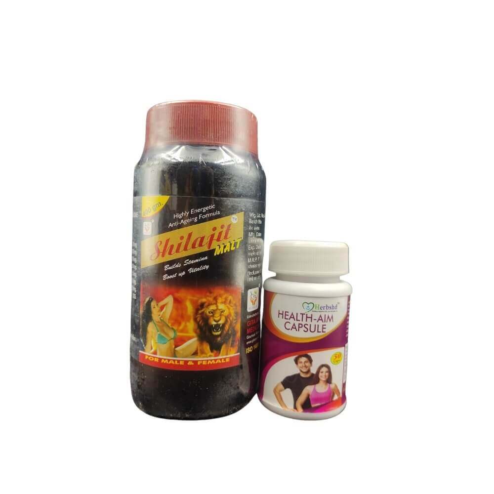 Ayurvedic Shilajit Malt 400gm & Health aim capsule - HEALTH AIM PHARMACY